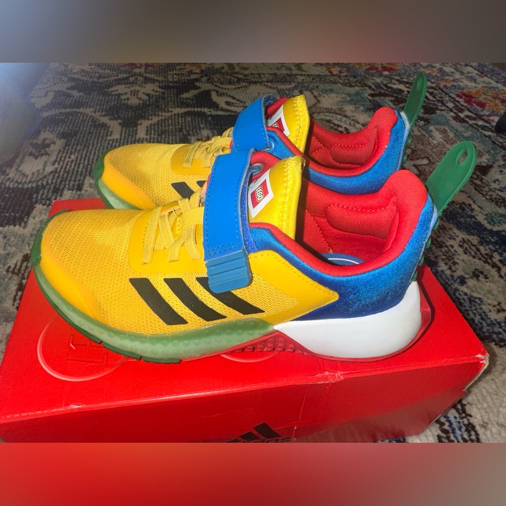 Kid "adidas DNA x LEGO Elastic Lace and Top Strap Shoes, Size 13.5
